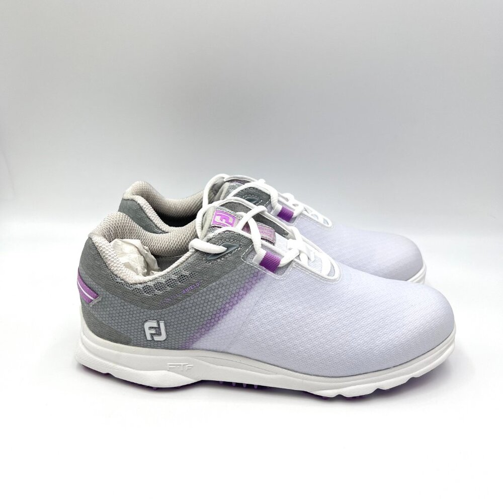6W 6 WIDE WIDTH Footjoy White Purple Grey Golf Sneakers Shoes